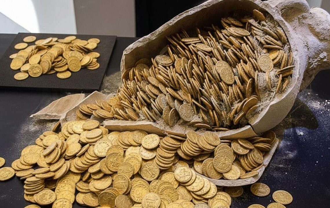 Eski su kabının içinden 40.000 altın sikke çıktı