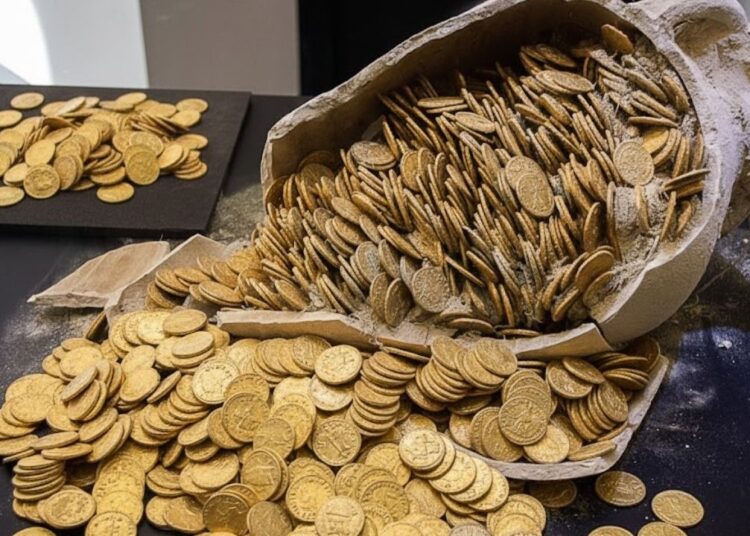 Eski su kabının içinden 40.000 altın sikke çıktı